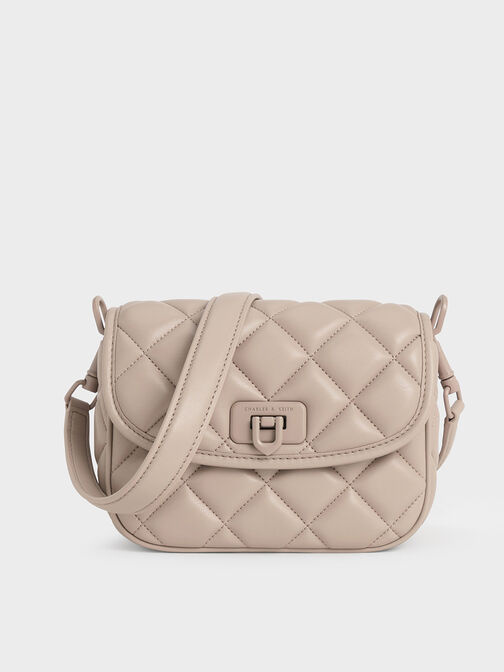 Cressida Quilted Crossbody Bag, Taupe, hi-res