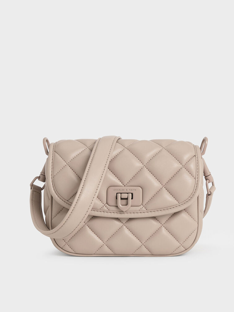 Cressida Quilted Crossbody Bag, Taupe, hi-res