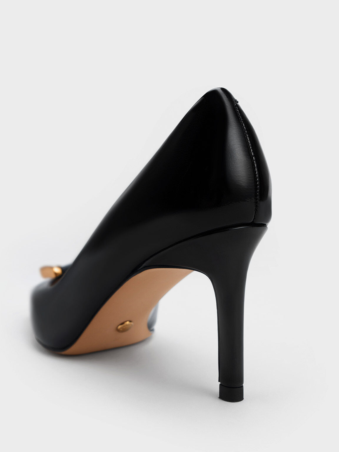 Black leather pump heels shop