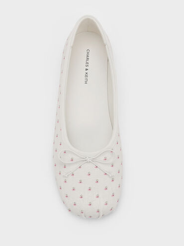 Floral-Print Bow Ballet Flats, Multi, hi-res