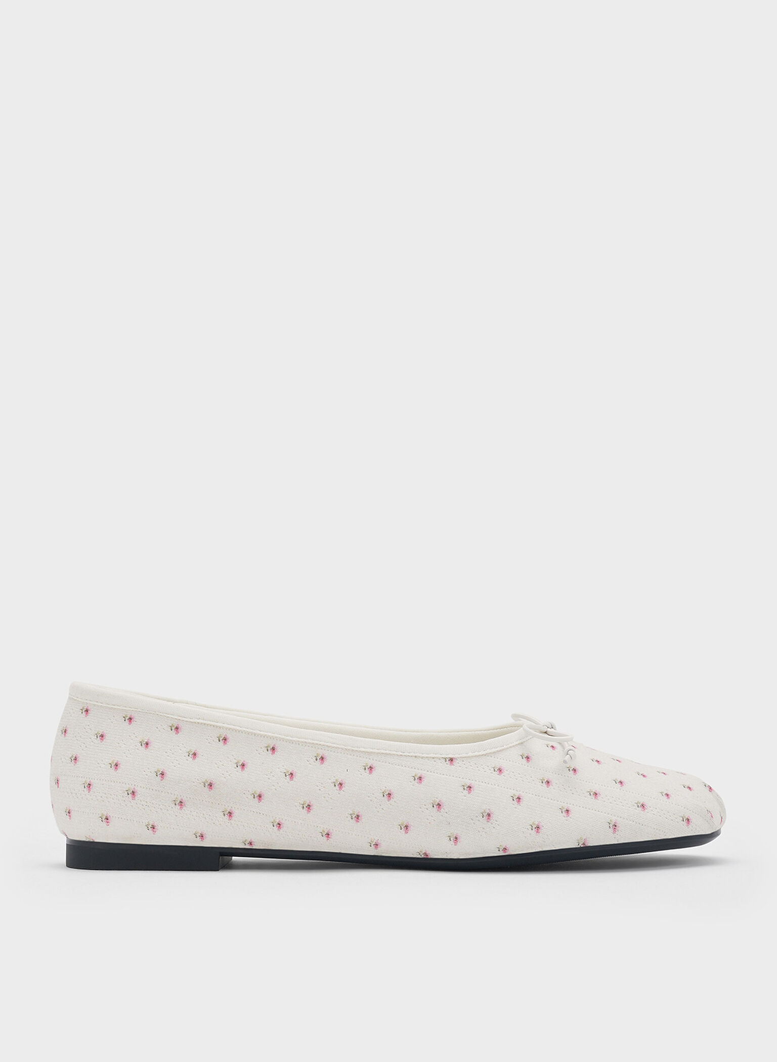 Floral-Print Bow Ballet Flats, Multi, hi-res