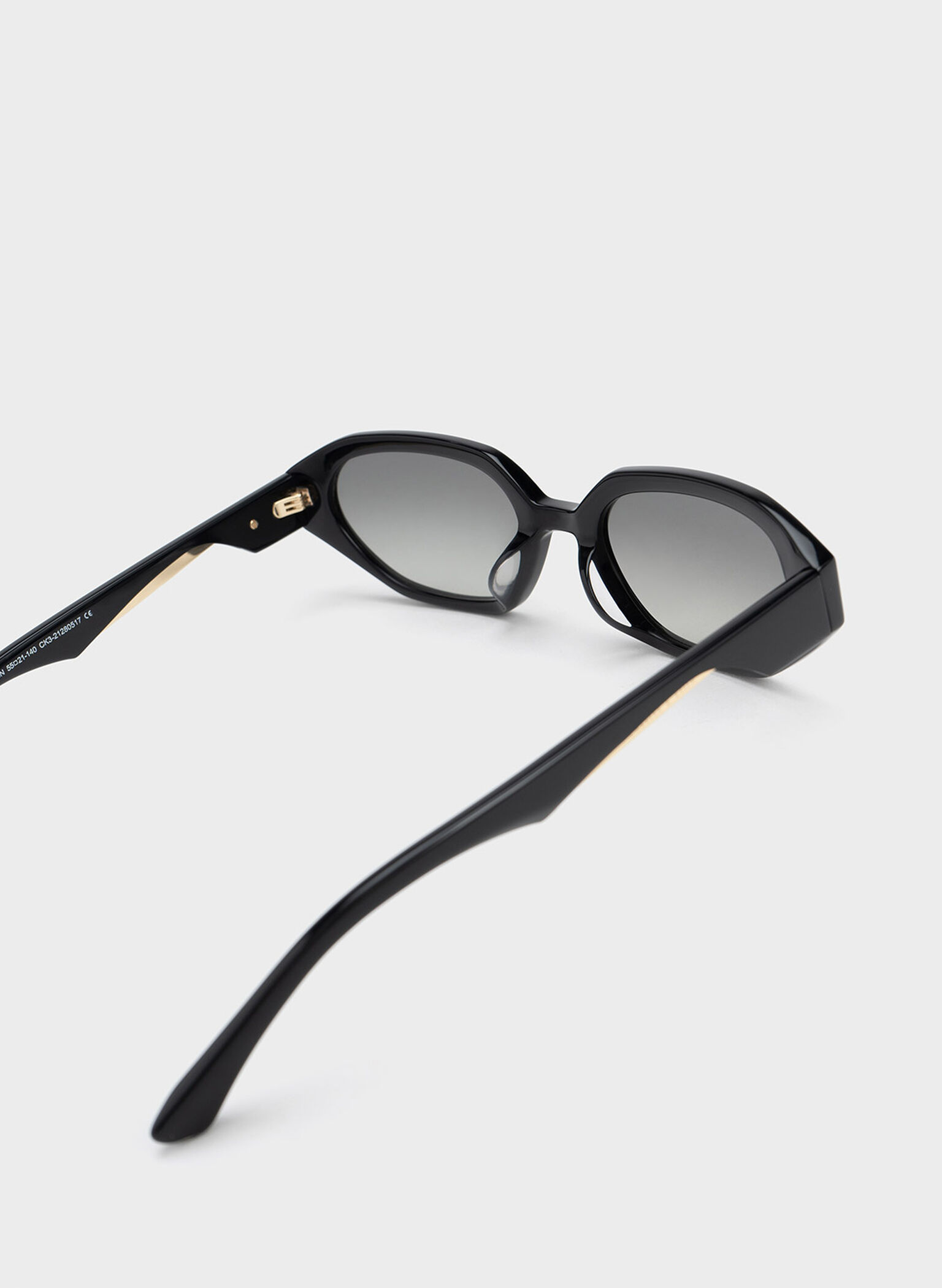 Acetate Oval Sunglasses, Black, hi-res