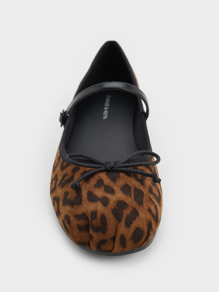 Emiko Leopard-Print Bow Mary Jane Flats, Animal Print Brown, hi-res