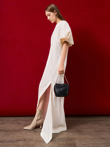 Caia Knotted Dumpling Bag, Noir, hi-res