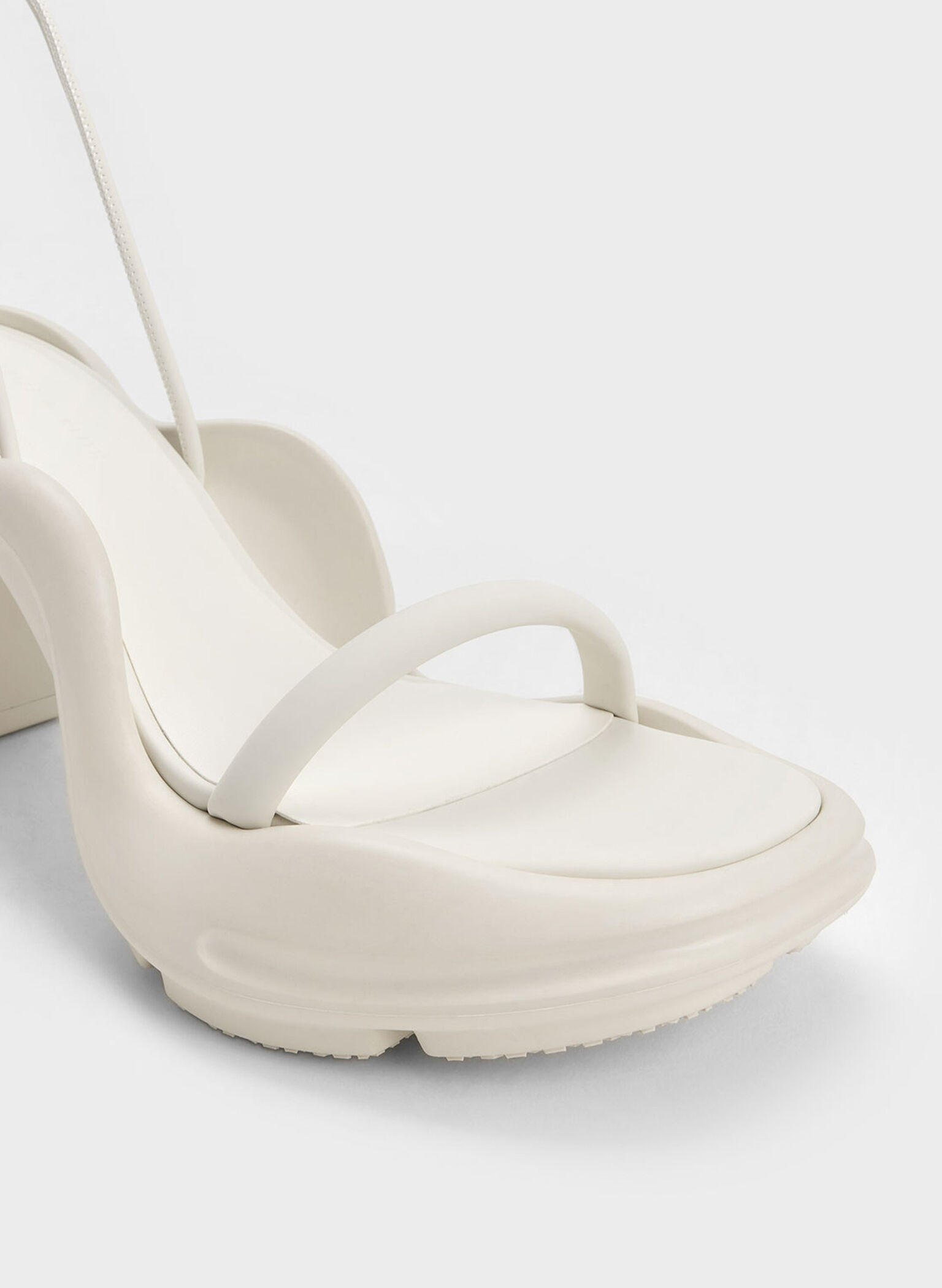 Leila Tie-Around Sculptural Sandals, Cream, hi-res