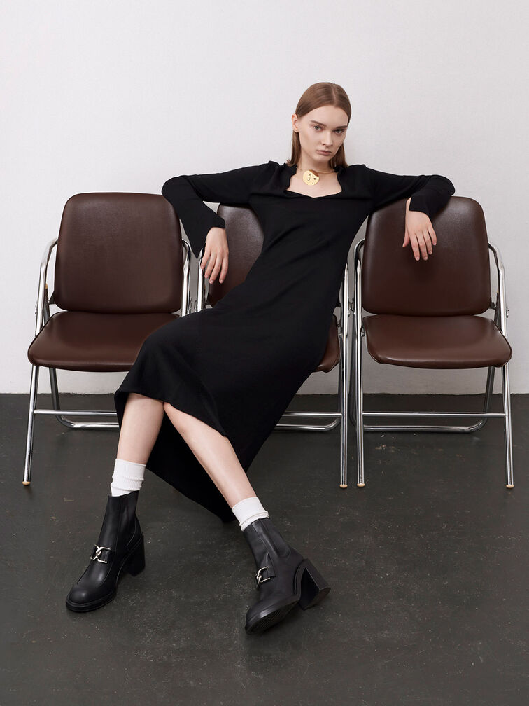 midi heel ankle boots