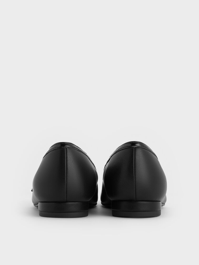 Contrast-Trim Buckle-Strap Mary Janes, Black, hi-res
