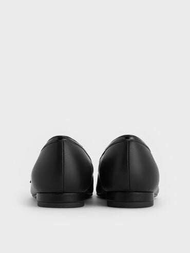 Contrast-Trim Buckle-Strap Mary Janes, Black, hi-res