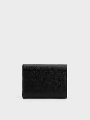 Briony Curved Flap Wallet, Black, hi-res