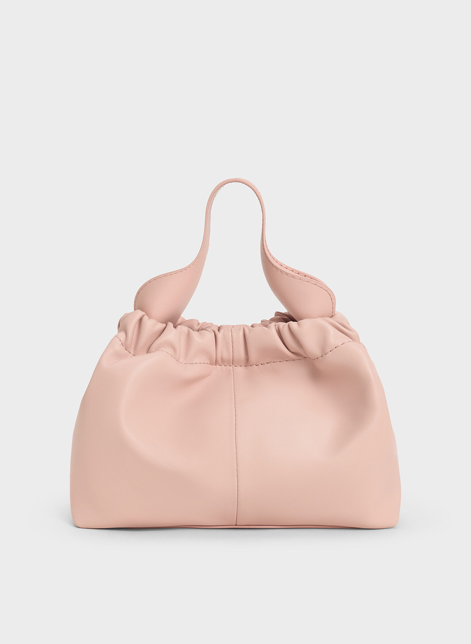 Ally Ruched Slouchy Chain-Handle Bag, Light Pink, hi-res