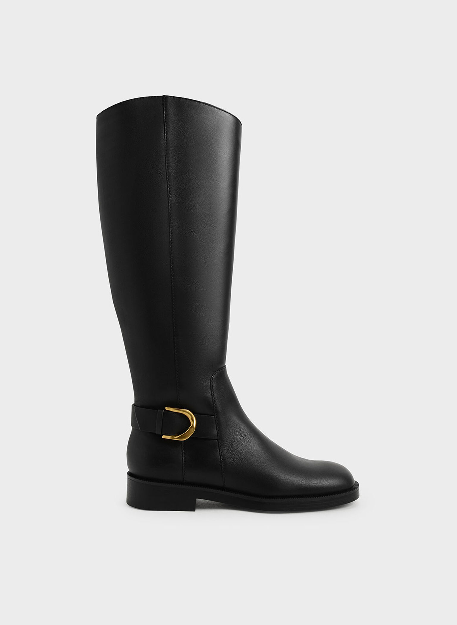 Gabine Leather Knee-High Boots, Black, hi-res