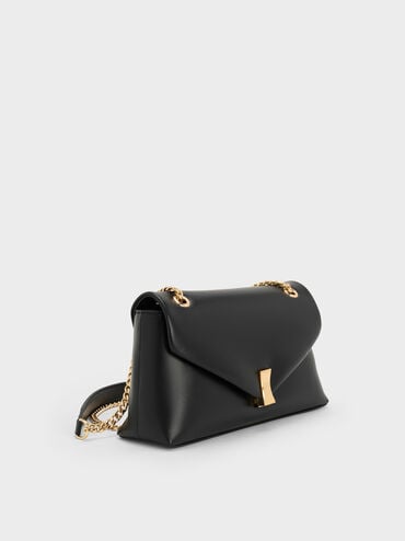 Lilibet Metallic-Accent Chain-Strap Bag, Black, hi-res