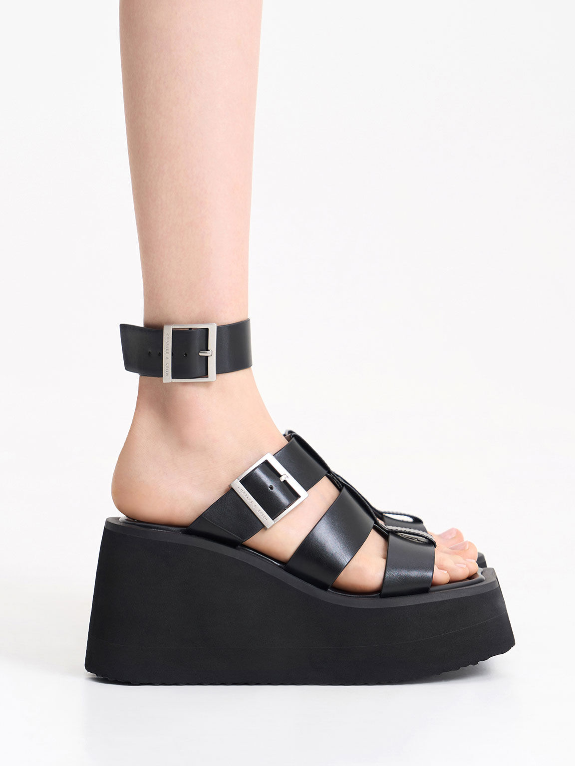 Black strappy gladiator sandals top