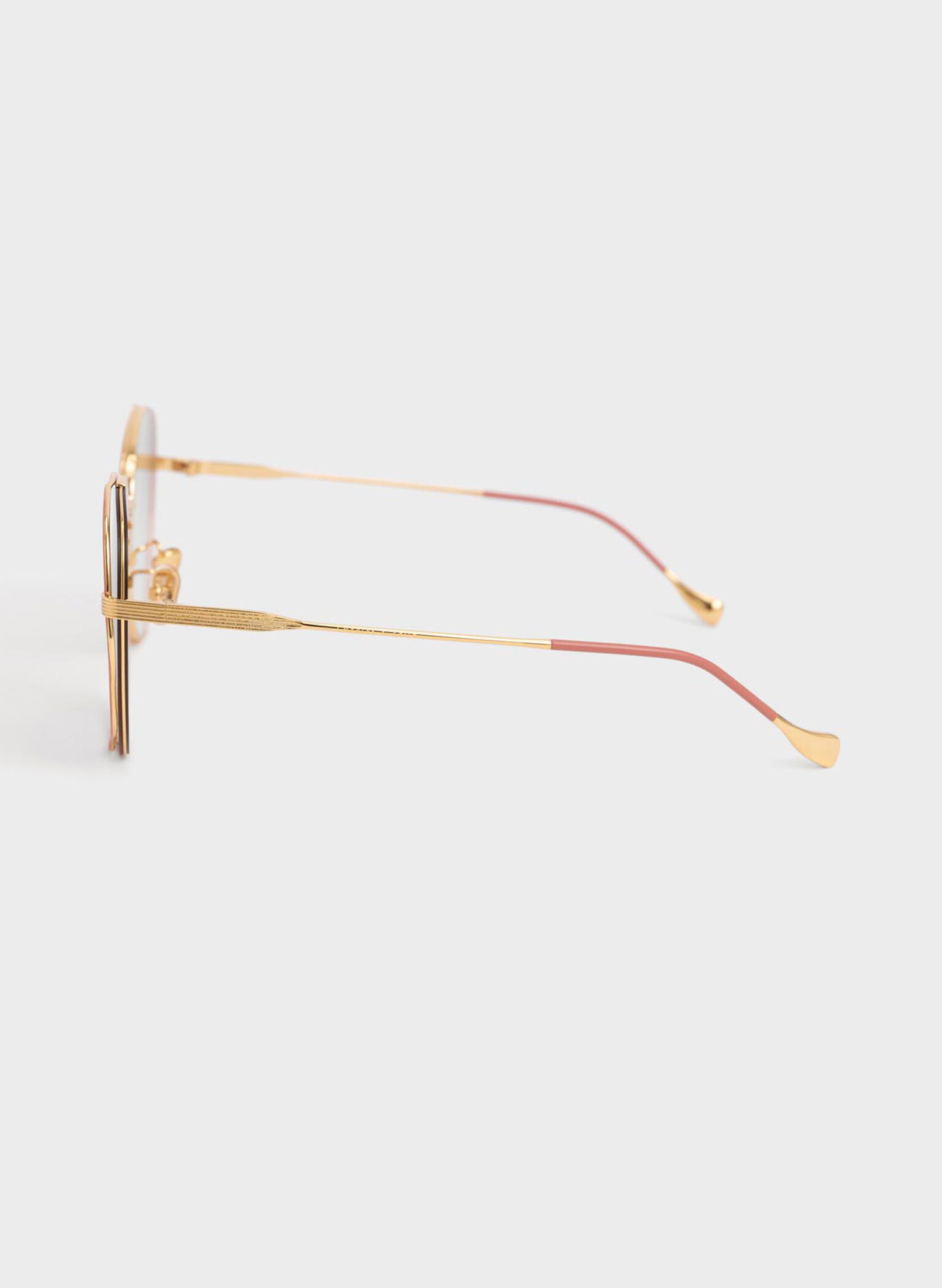 Wavy Frame Butterfly Sunglasses, Pink, hi-res