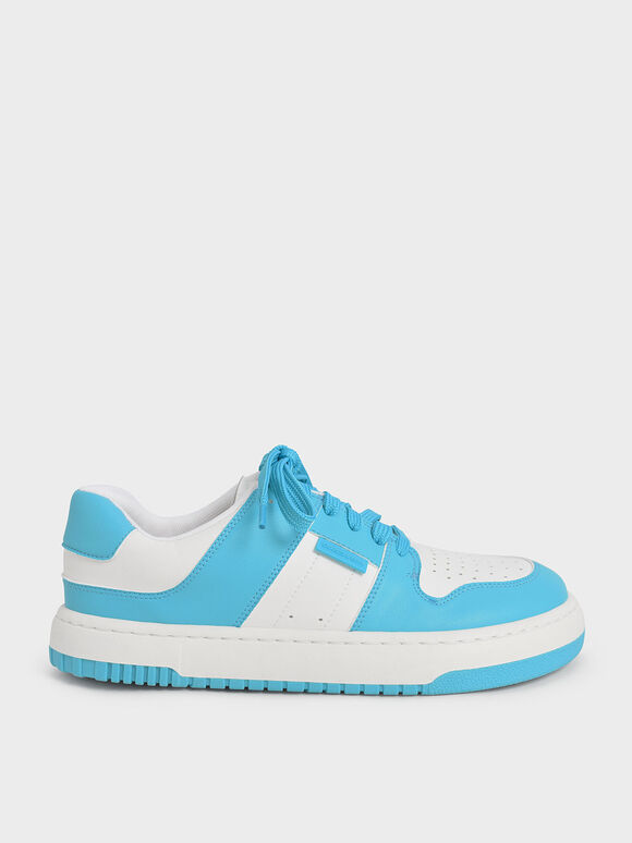 Two-Tone Low-Top Sneakers, Blue, hi-res