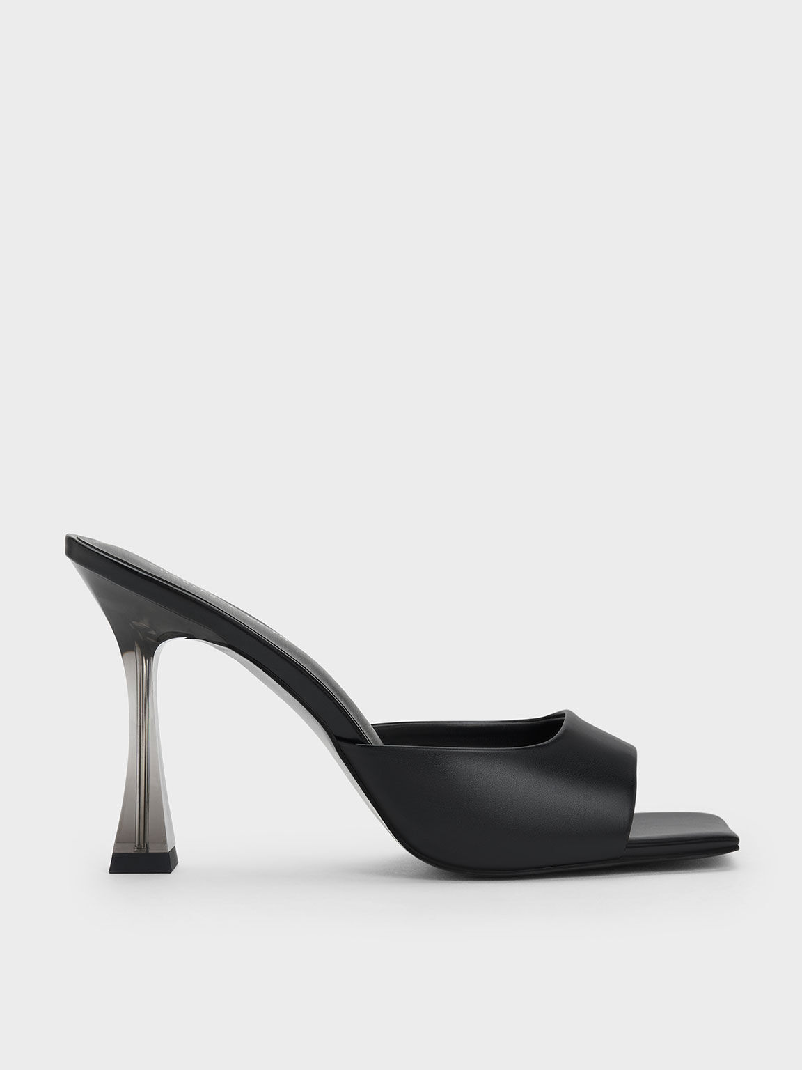 Black and clearance clear mules