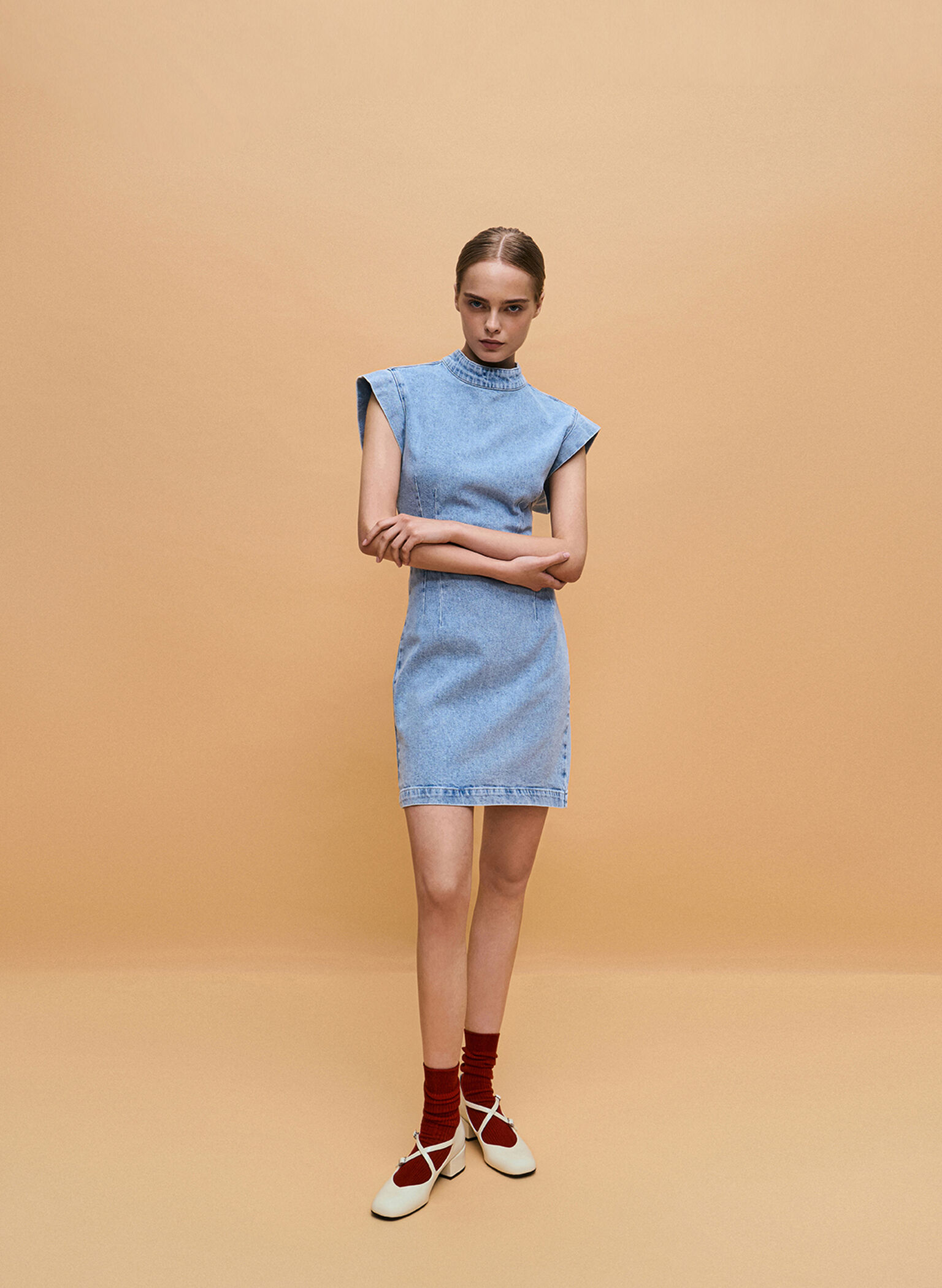 Patent Crossover-Strap Block-Heel Mary Janes, Chalk, hi-res