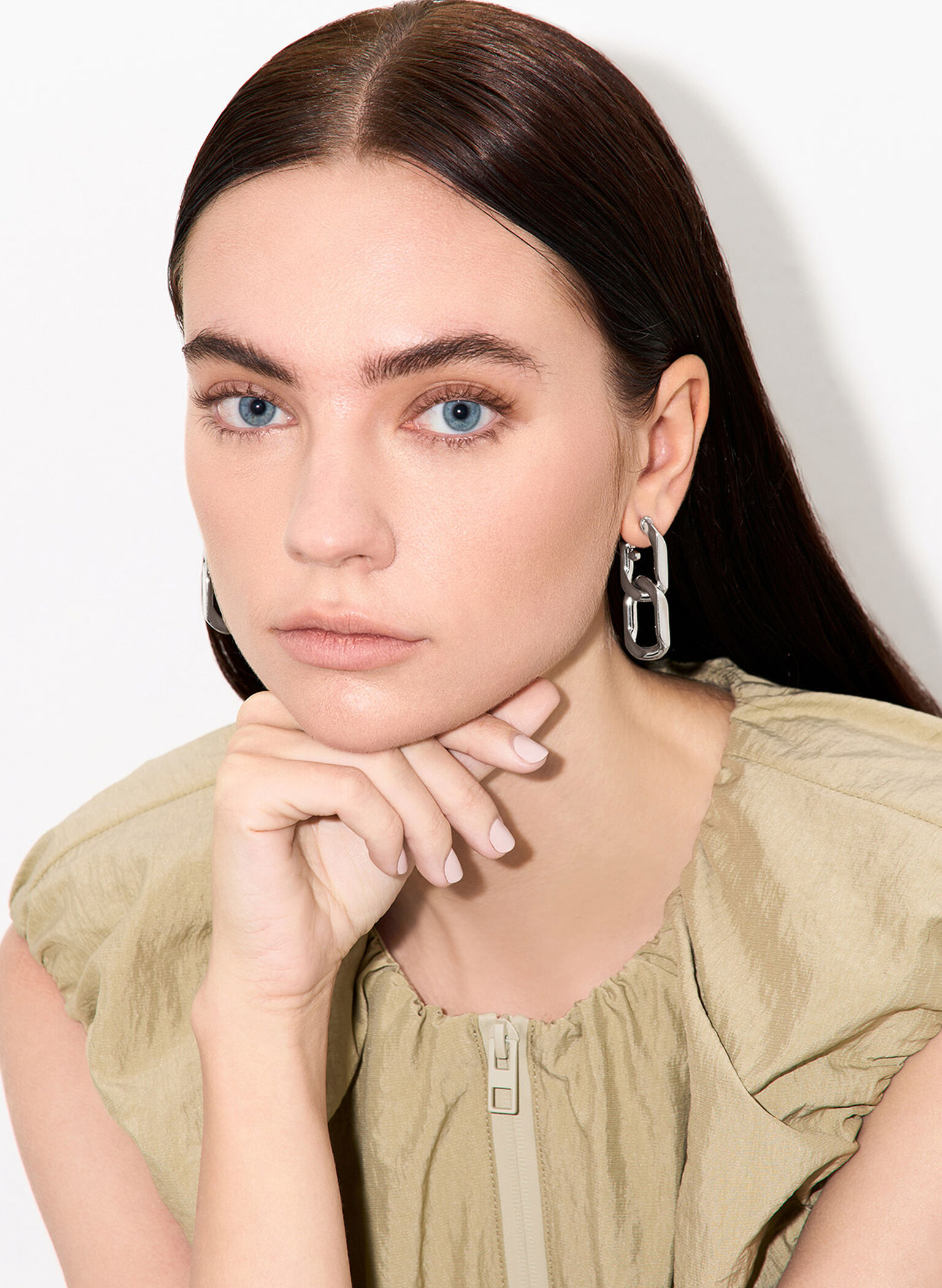 Gabine Chain-Link Drop Earrings, Silver, hi-res