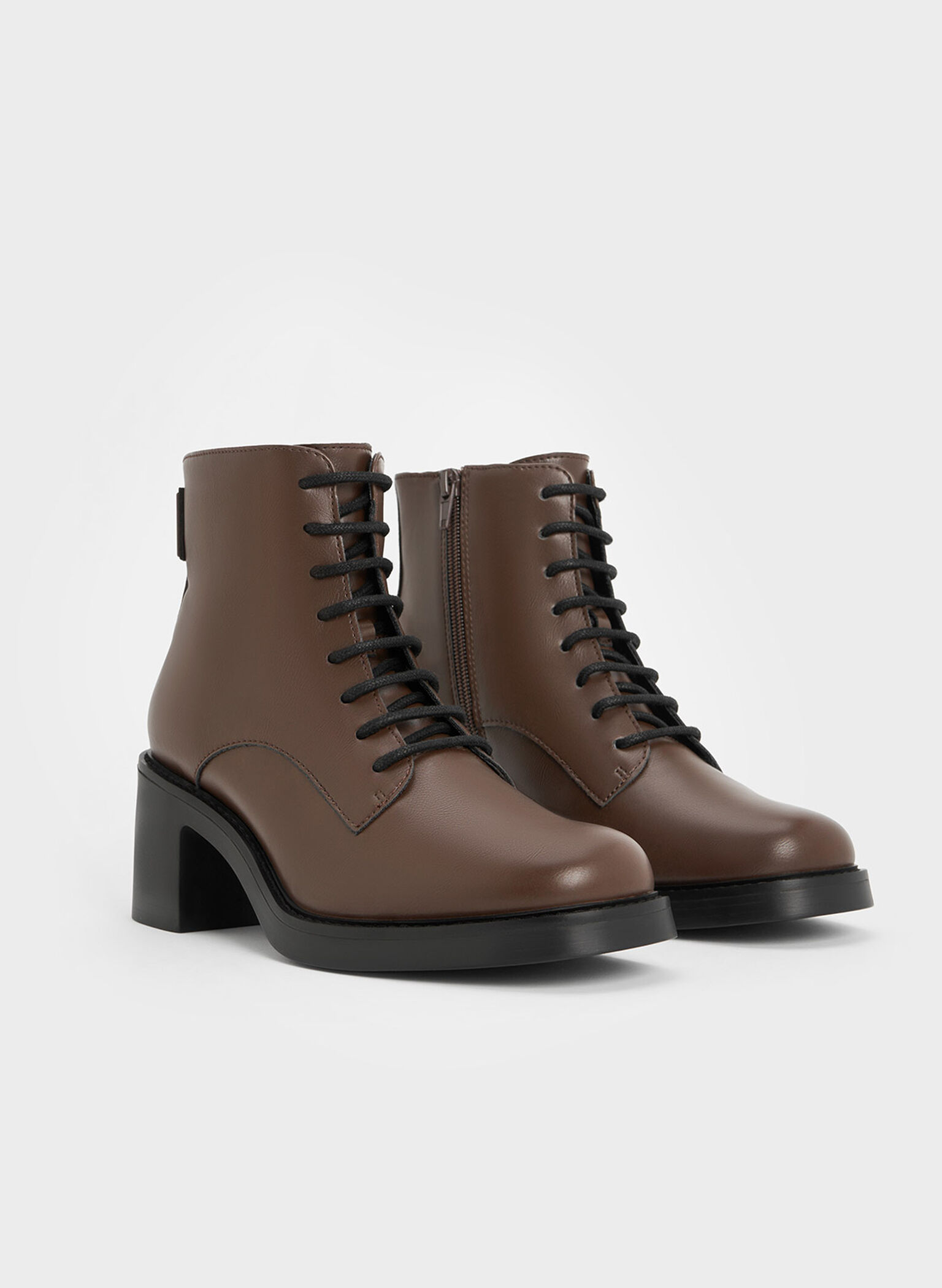 Hester Block Heel Ankle Boots, Dark Brown, hi-res