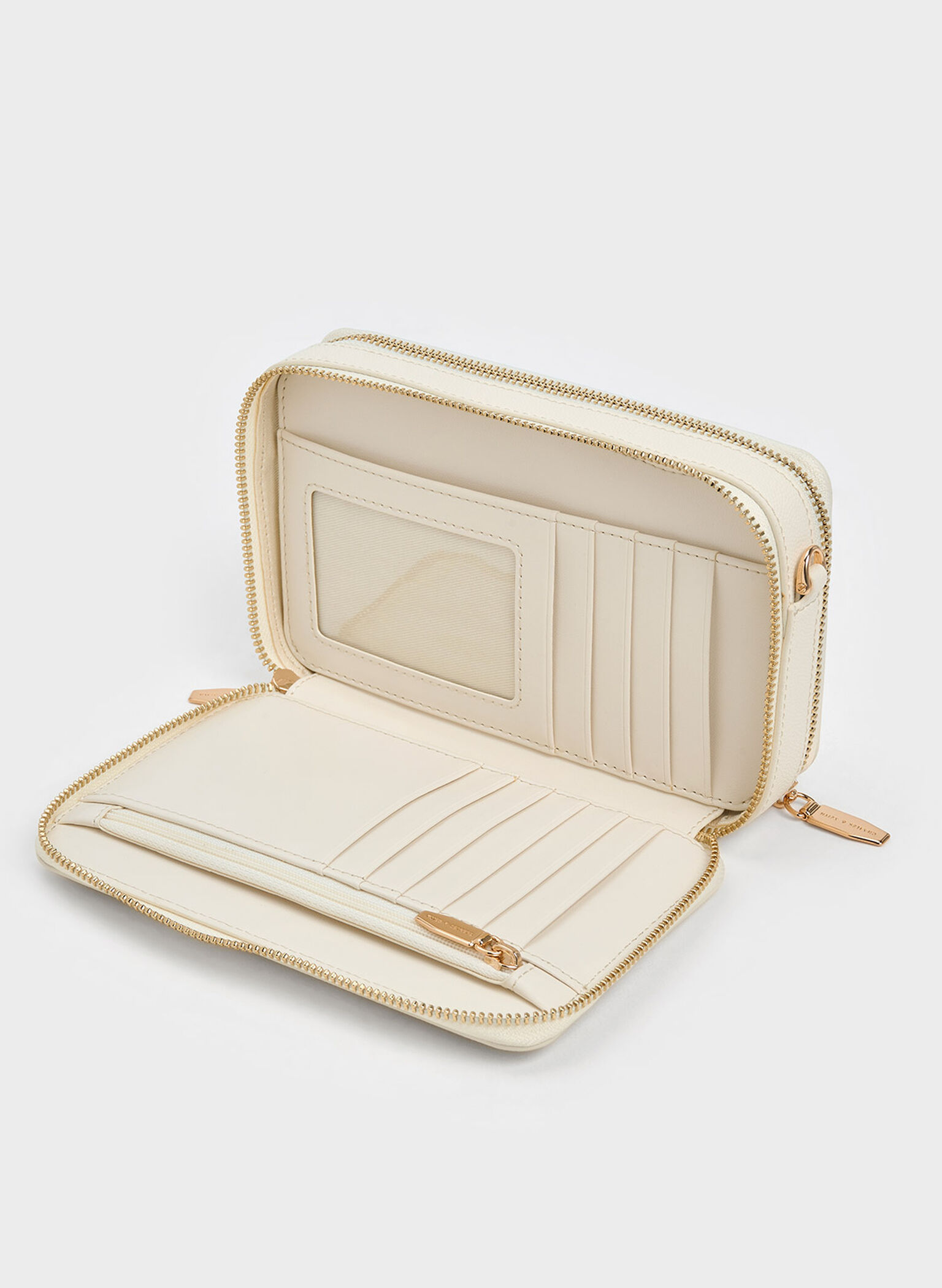 Quilted Boxy Long Wallet, Cream, hi-res