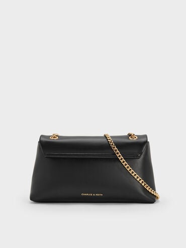 Lilibet Metallic-Accent Chain-Strap Bag, Black, hi-res