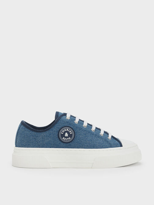 Kay Denim Low-Top Sneakers, Blue, hi-res