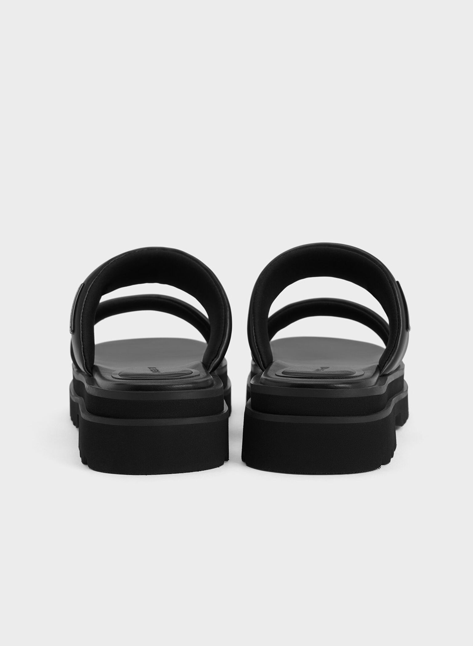Tattie Puffy-Strap Sandals, Black, hi-res