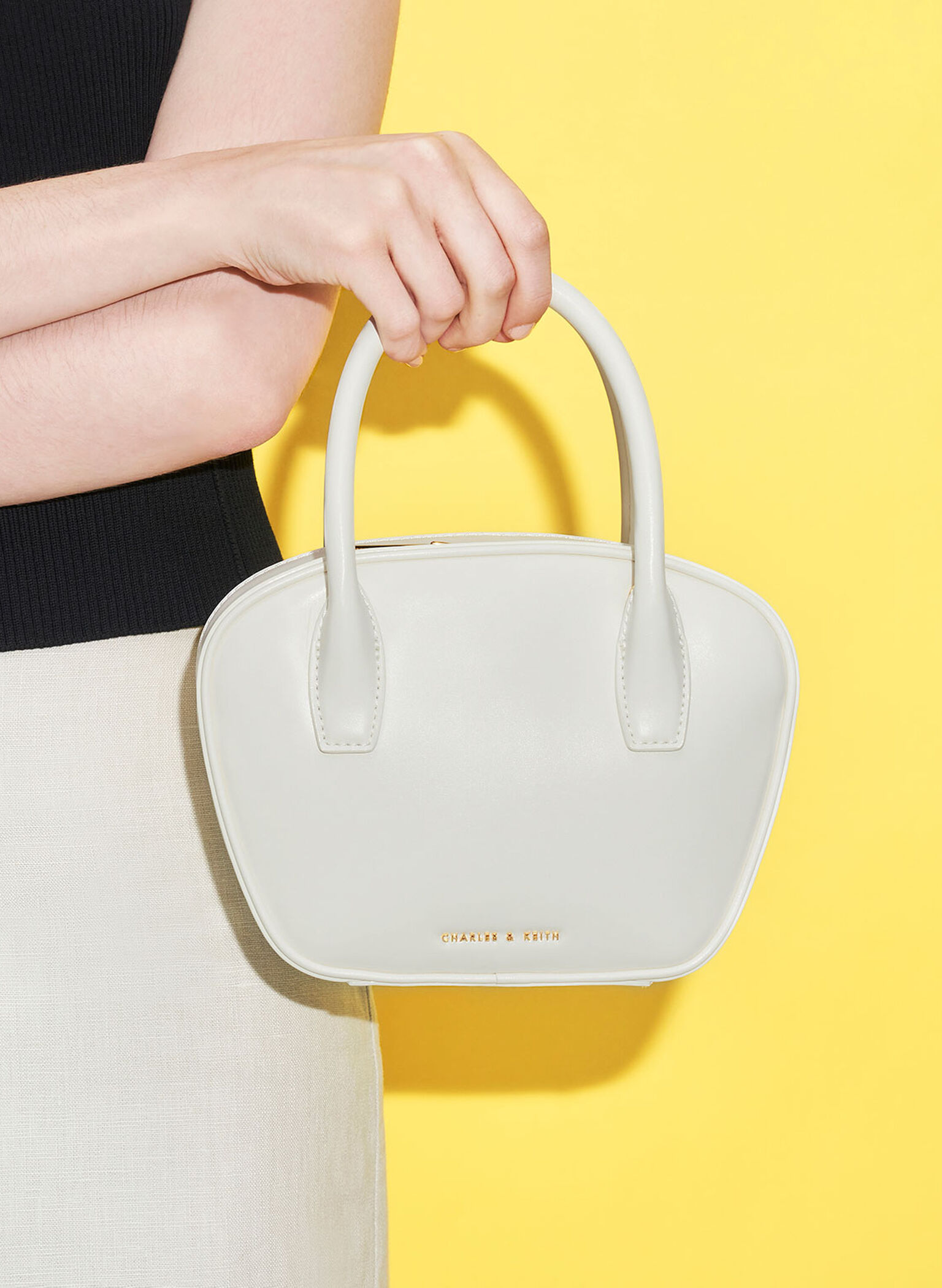 Suki Padlock Tote Bag, White, hi-res