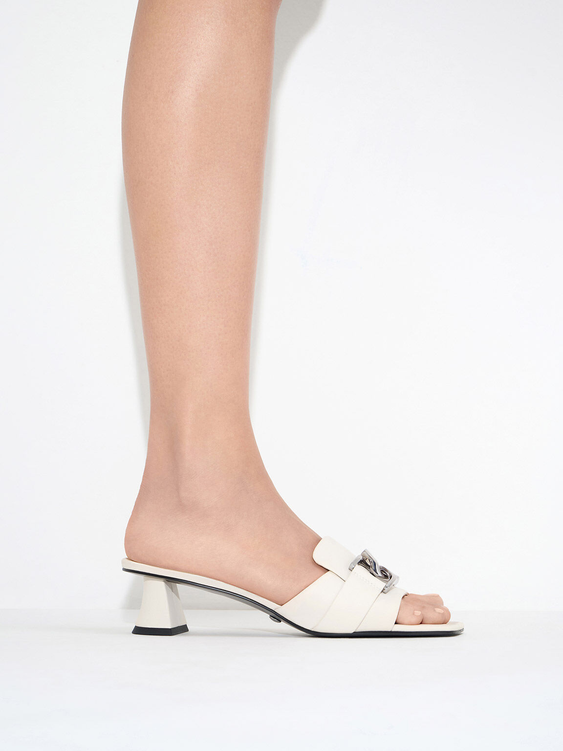 White leather on sale mules