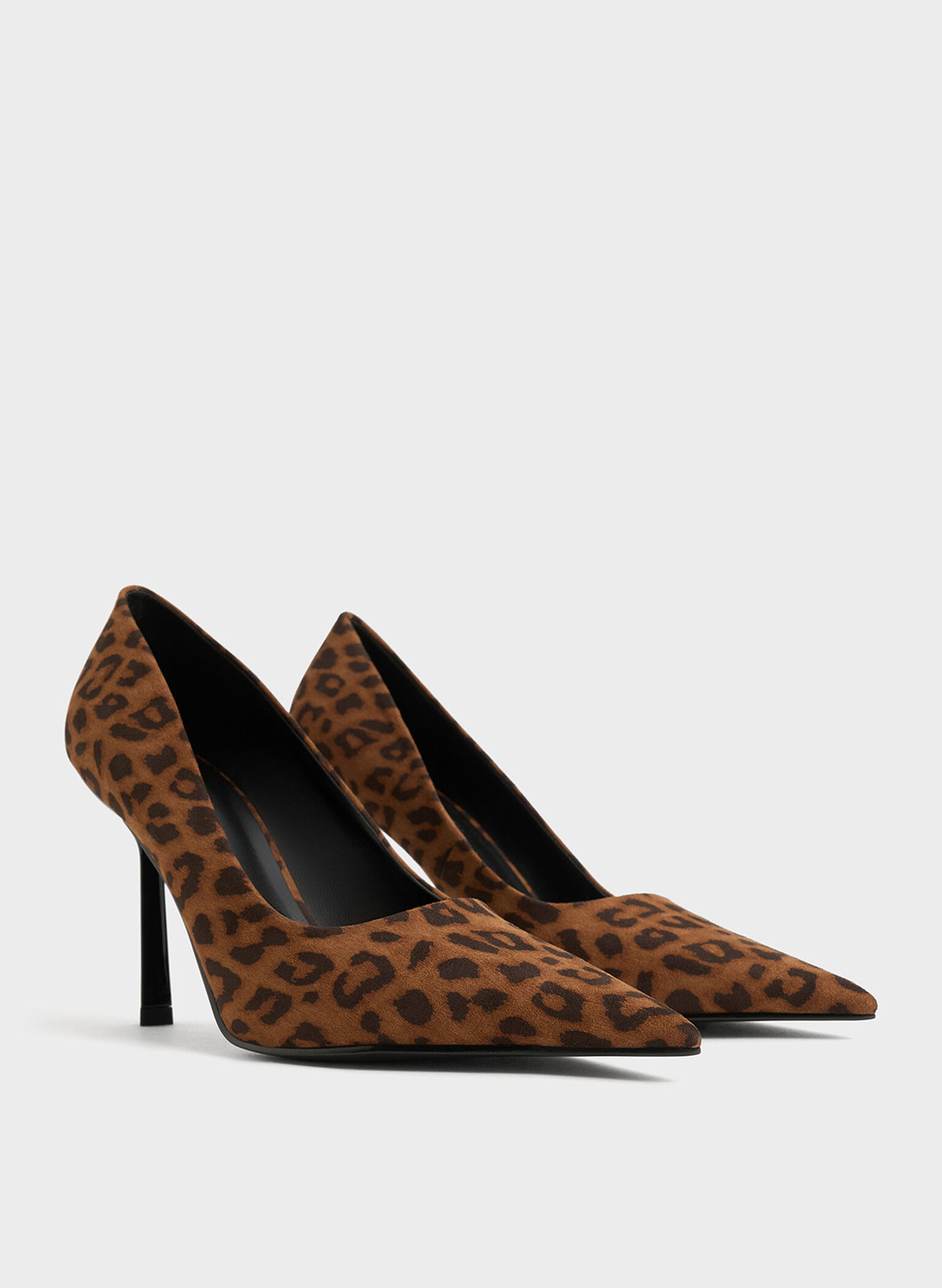 Leopard-Print Pointed-Toe Pumps, Animal Print Brown, hi-res