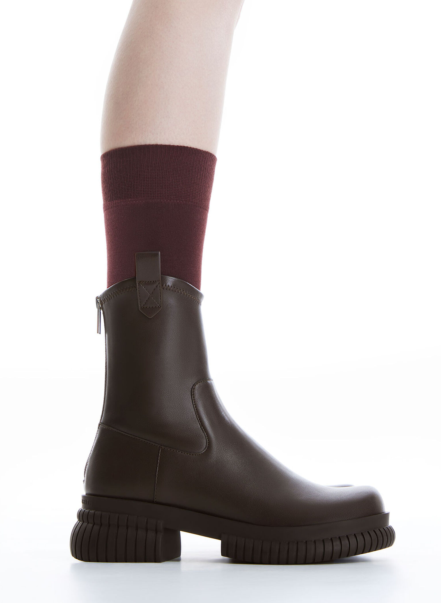 Cowboy Platform Ankle Boots, Dark Brown, hi-res