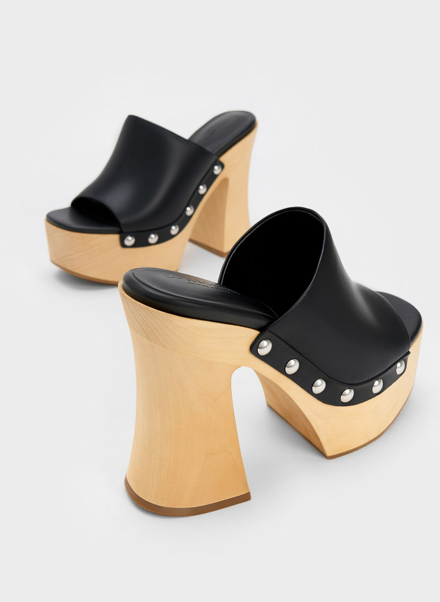 Tabitha Leather Platform Clogs, Black, hi-res
