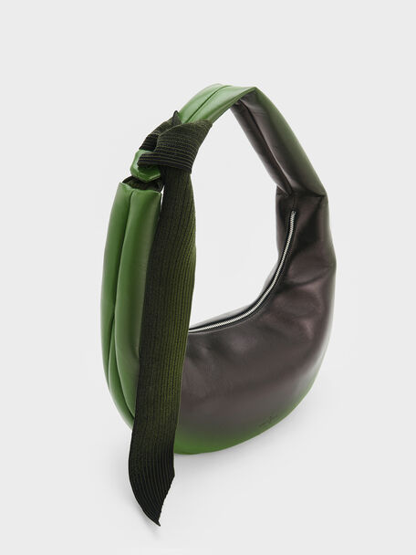Toni Gradient Knotted Crescent Hobo Bag, Green, hi-res