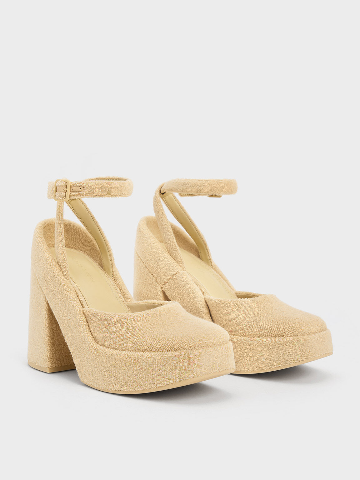 Beige pumps with ankle strap online