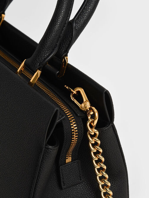 Mirabelle Structured Handbag, Black, hi-res