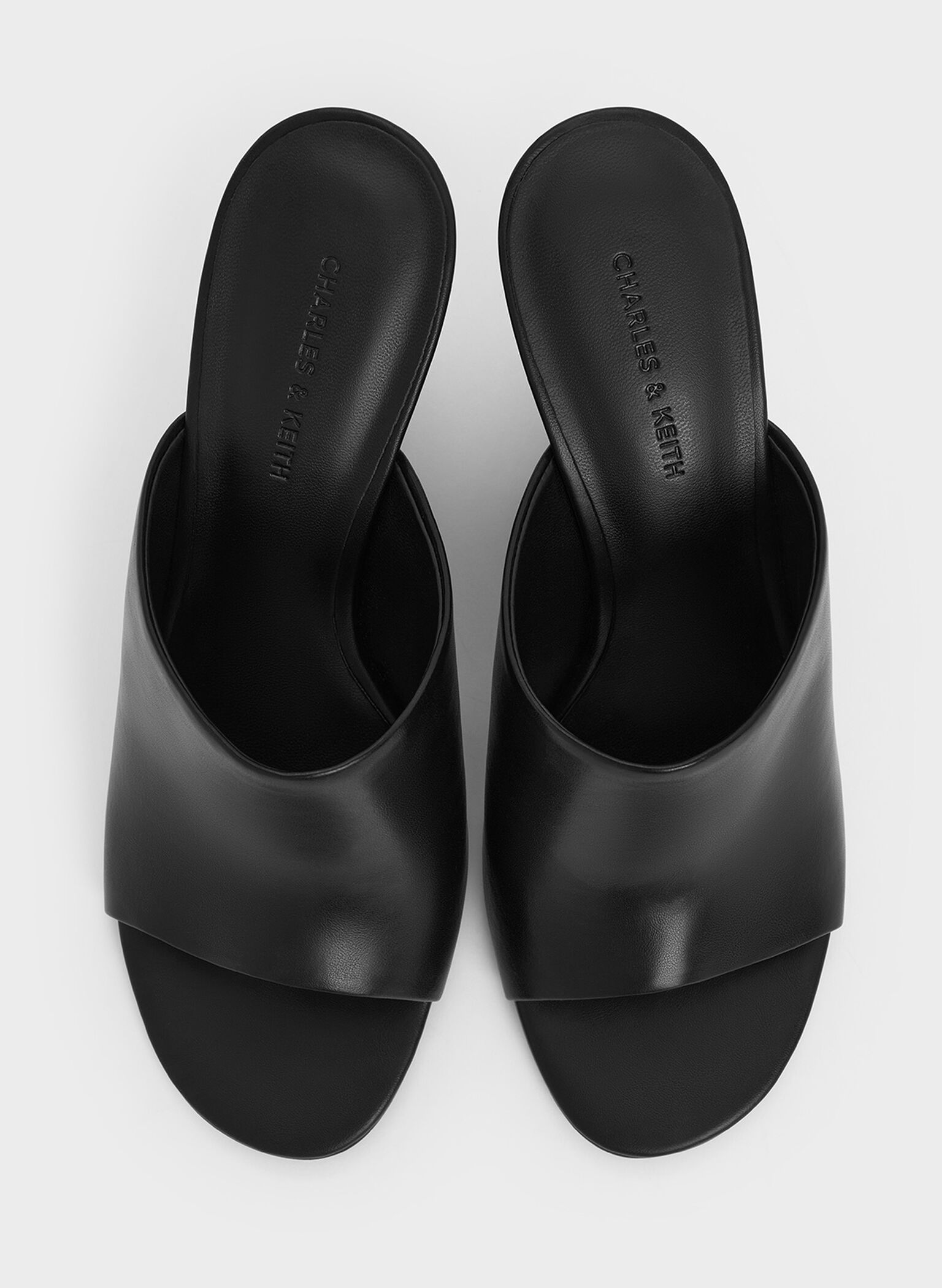 Wide-Strap Sculptural-Heel Wedges, Black, hi-res