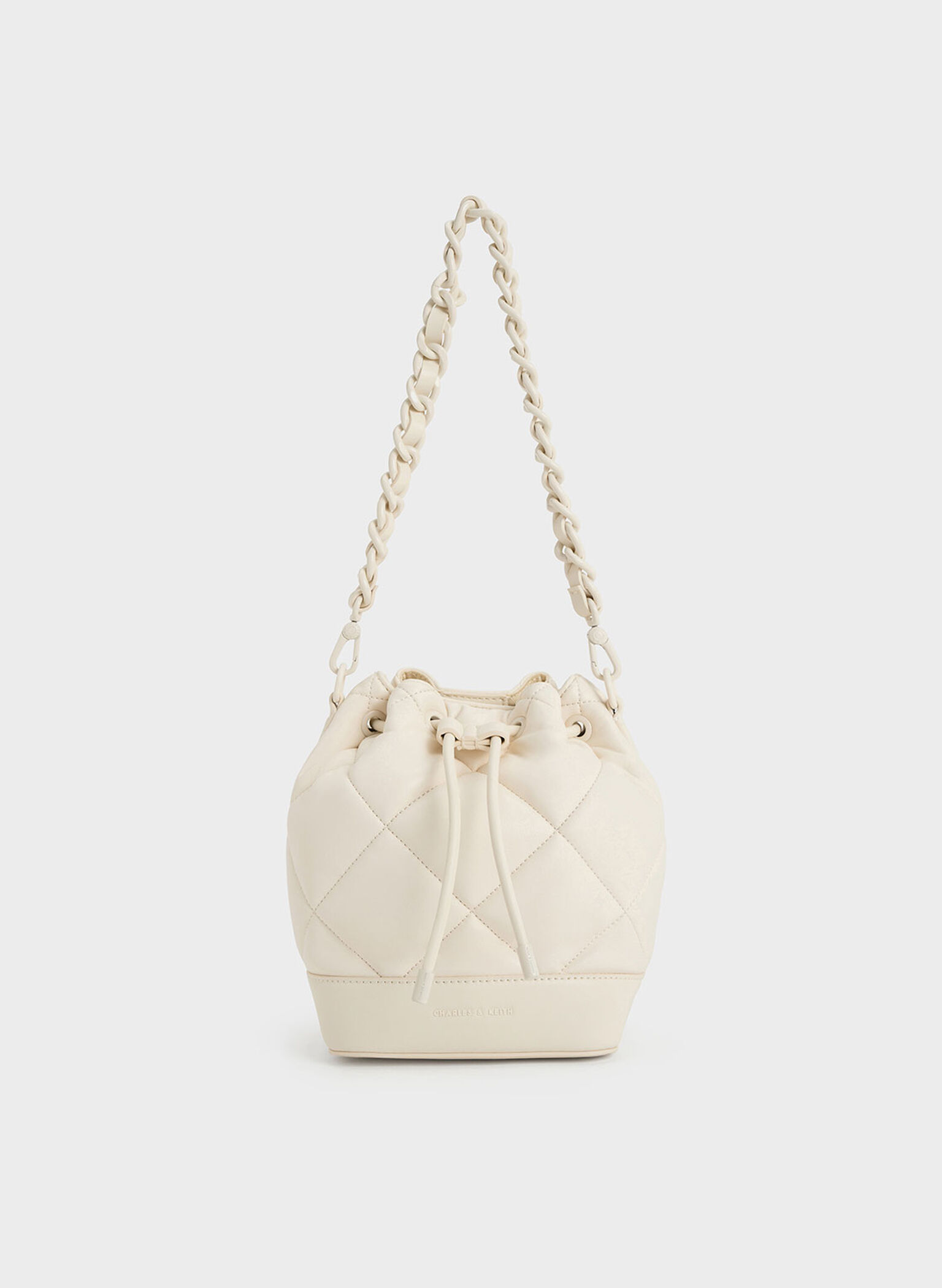 Lin Quilted Bucket Bag, Cream, hi-res