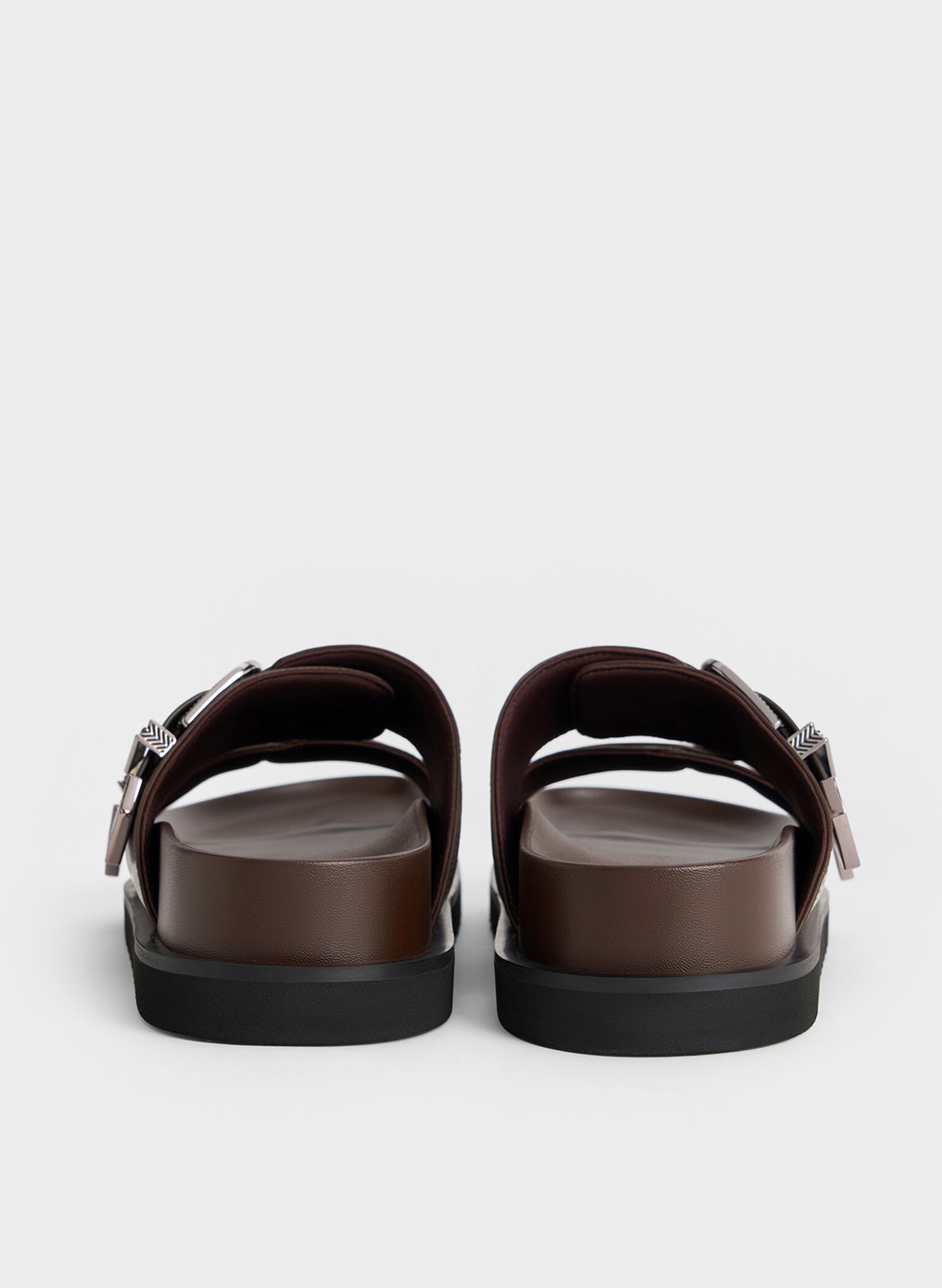 Kirke Buckled Double-Strap Sandals, Dark Brown, hi-res