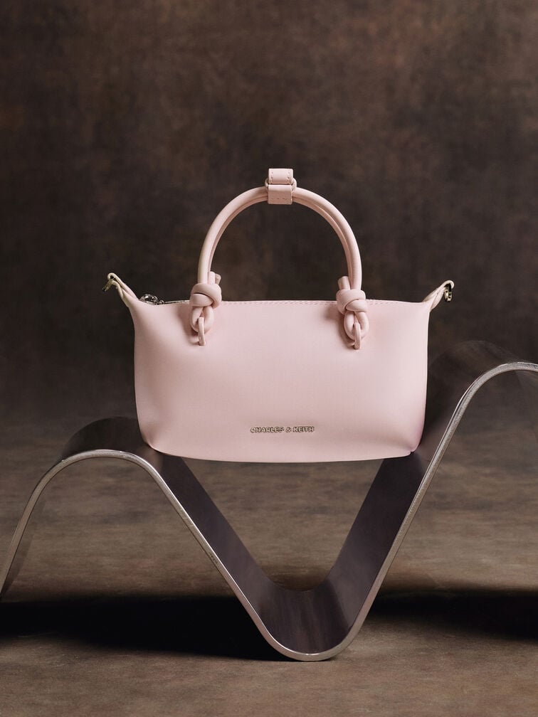 Sammie Knotted-Handle Tote Bag, Cotton Candy Pink, hi-res