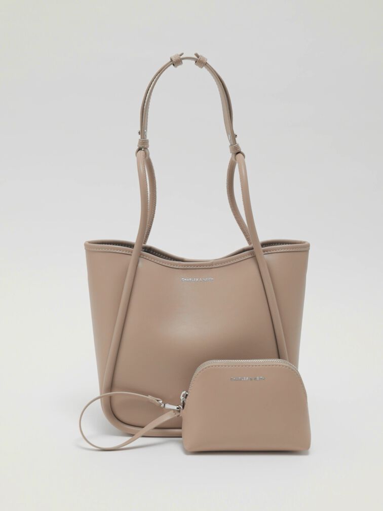 Mini Lyla Tubular Tote Bag, Taupe, hi-res