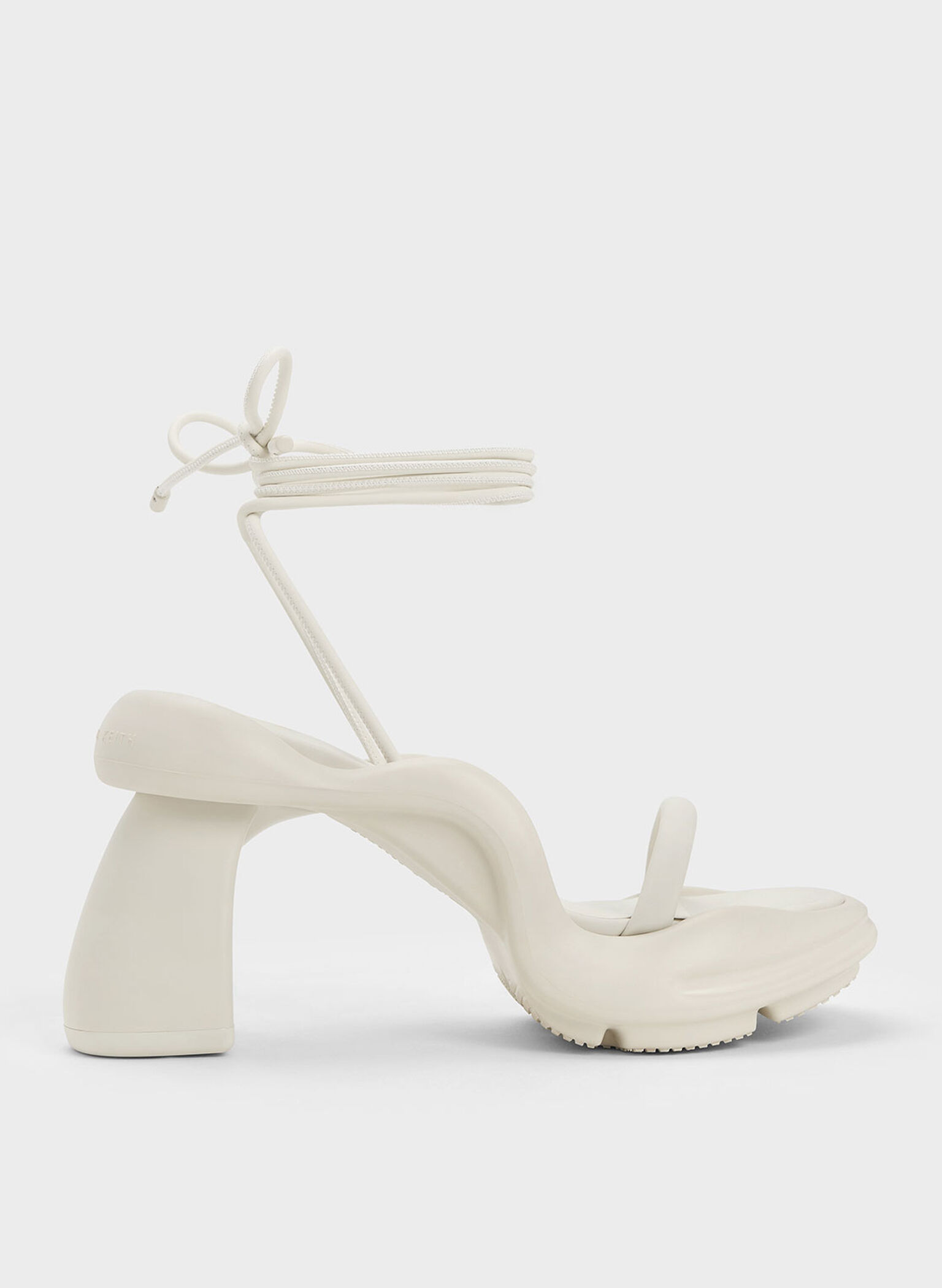 Leila Tie-Around Sculptural Sandals, Cream, hi-res