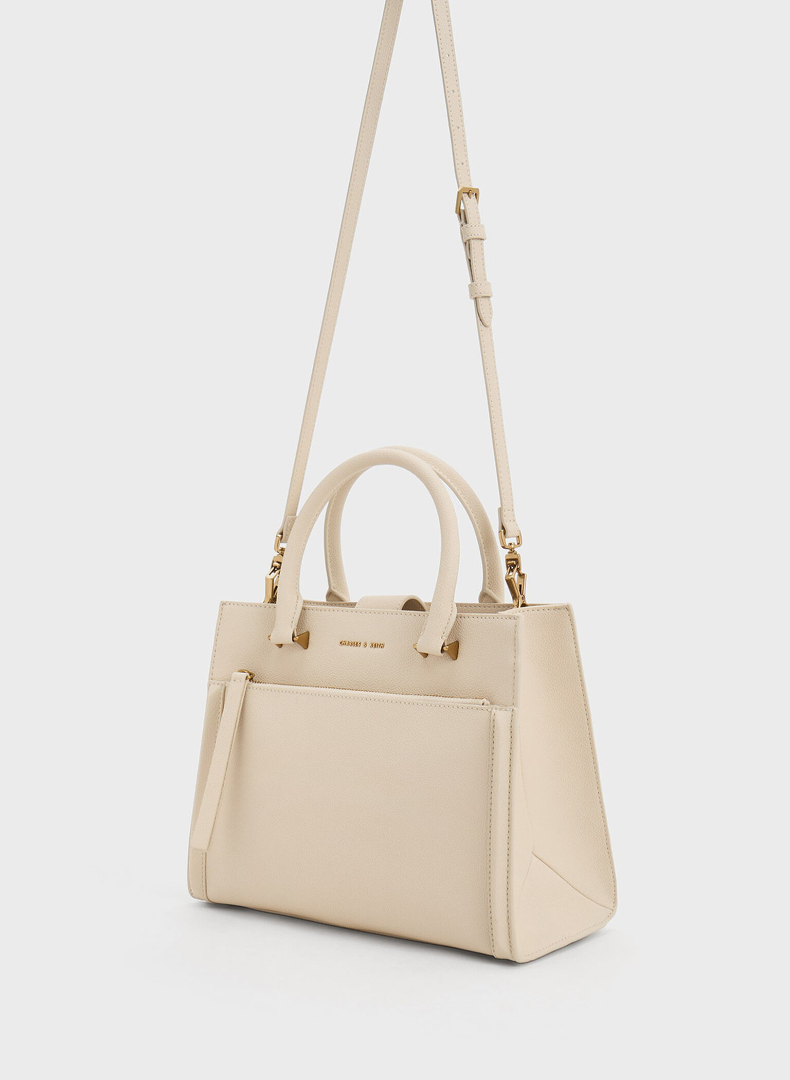 Anwen Structured Tote Bag, Beige, hi-res