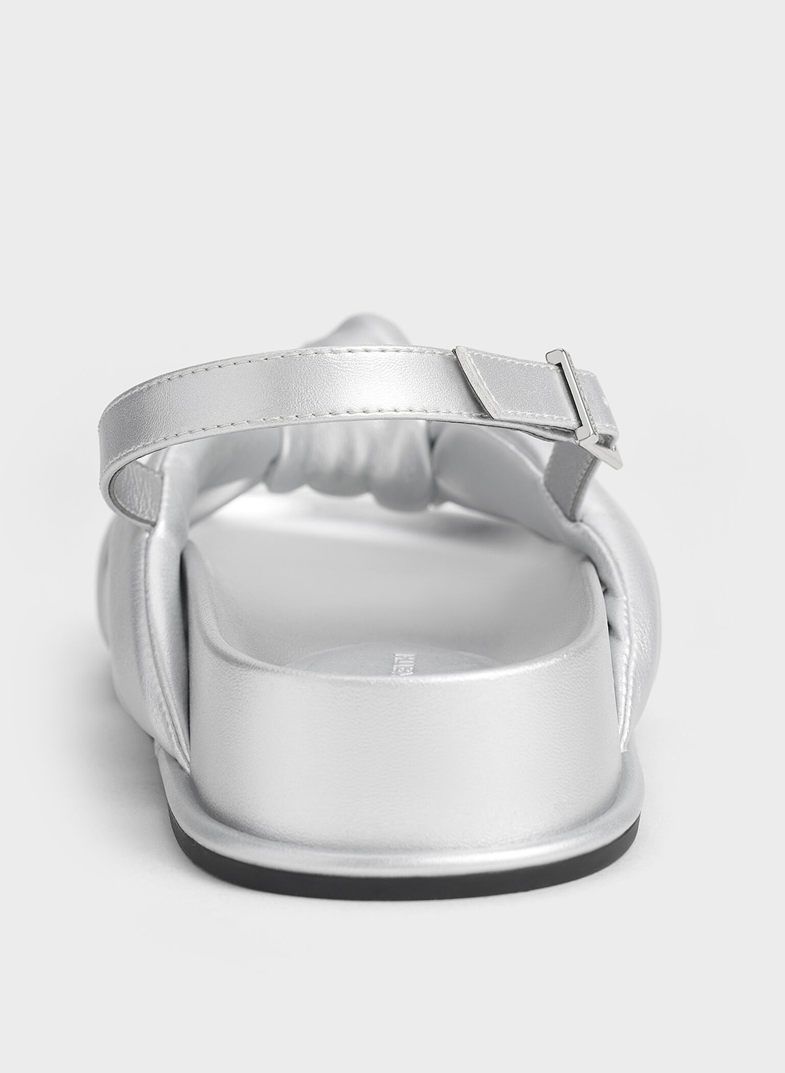 Rosetta Metallic Knotted Puffy Sandals, Silver, hi-res