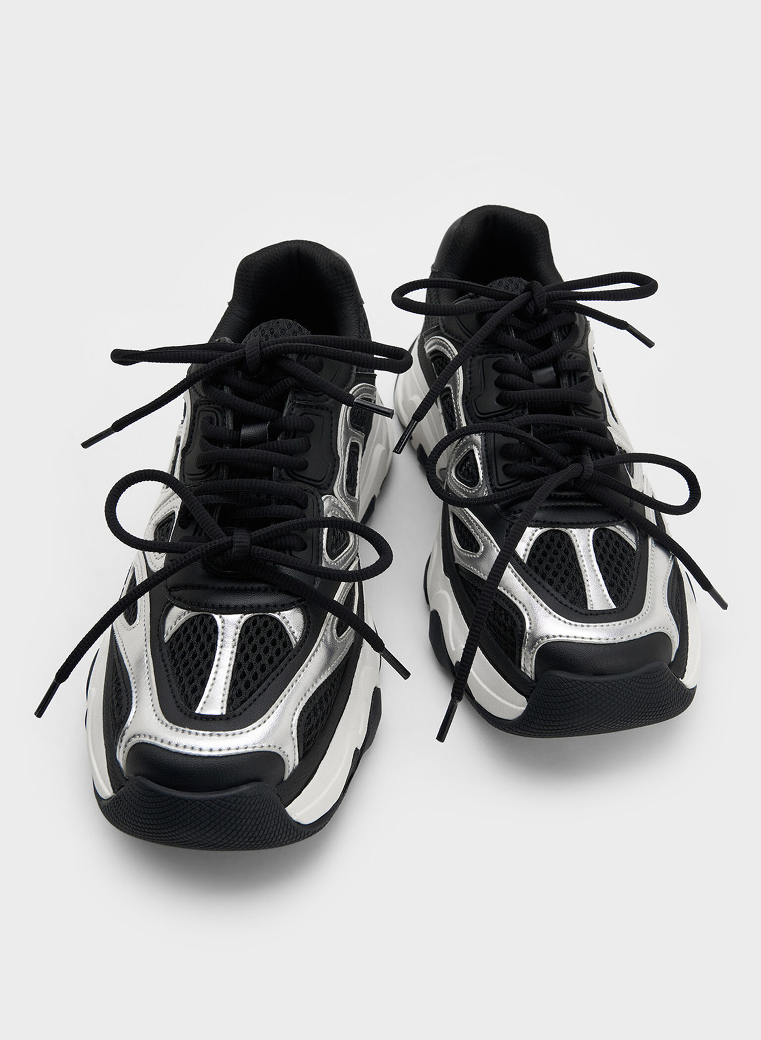 Gaskell Metallic Mesh Chunky Sneakers, Black, hi-res