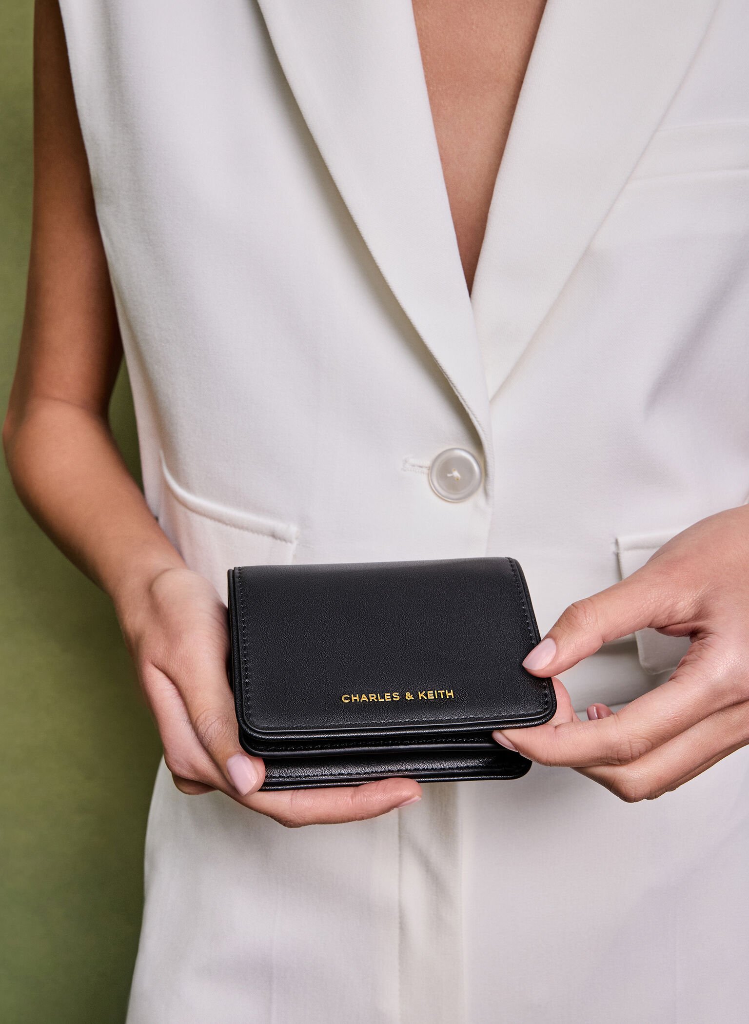 Lyla Knotted-Strap Wallet, Black, hi-res
