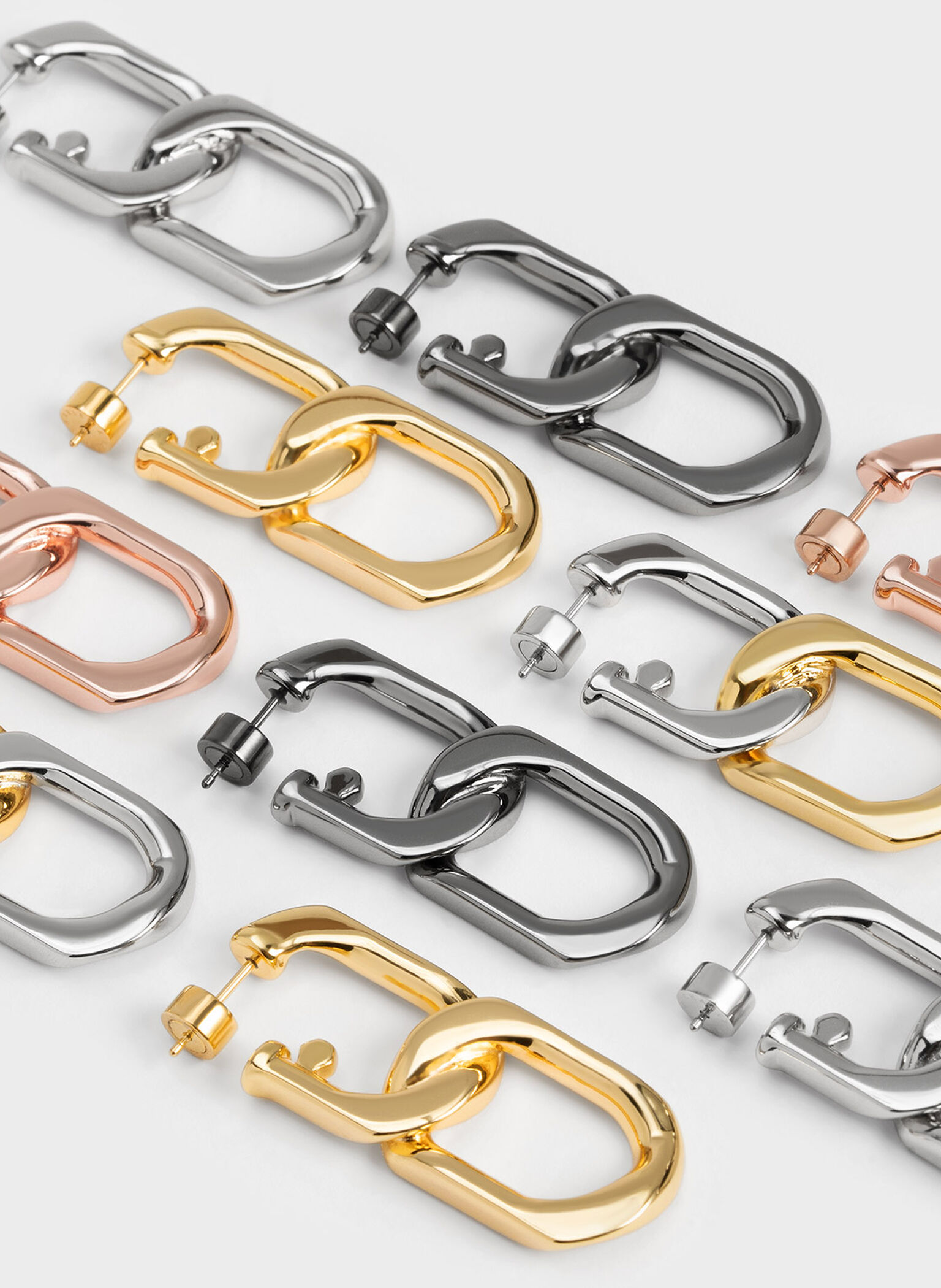Gabine Chain-Link Drop Earrings, Silver, hi-res