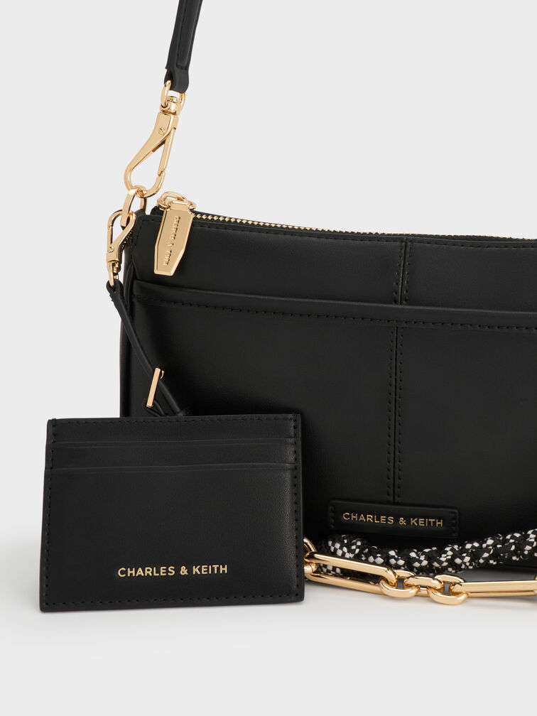 Addison Knotted-Rope Shoulder Bag, Black, hi-res