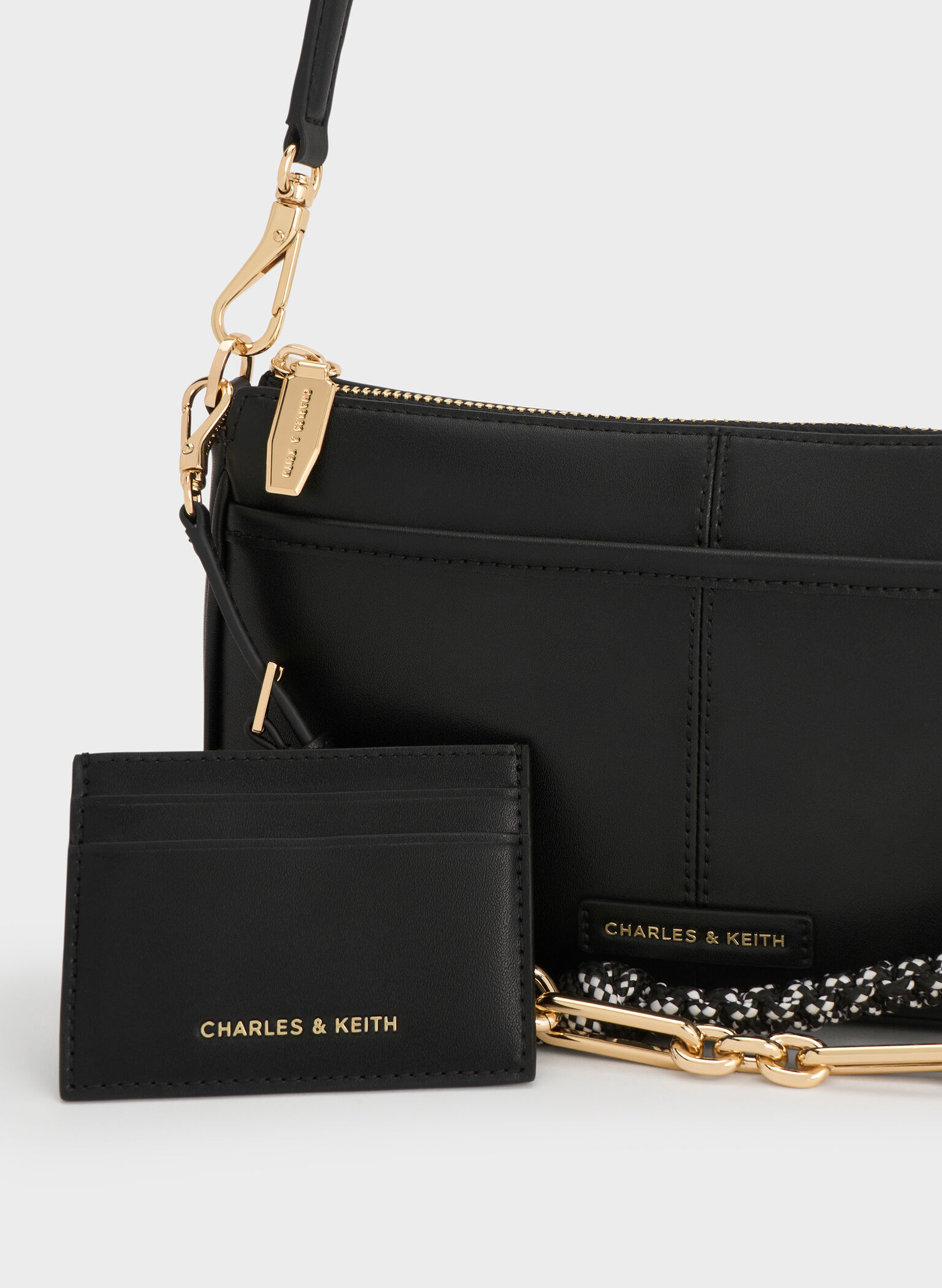 Addison Knotted-Rope Shoulder Bag, Black, hi-res