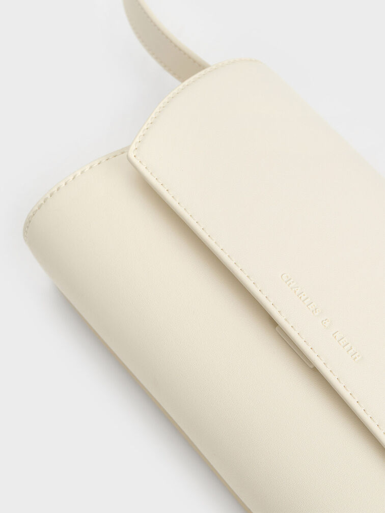 Cassiopeia Front Flap Shoulder Bag, Cream, hi-res