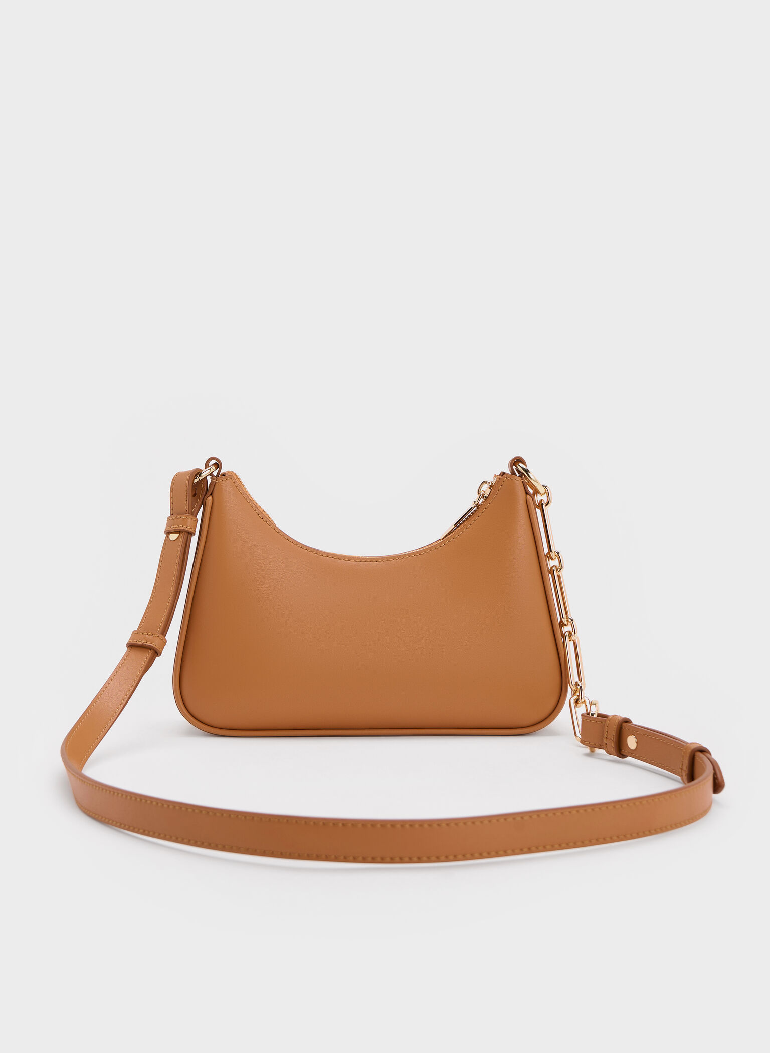 Lane Chain-Link Shoulder Bag, Russet Brown, hi-res